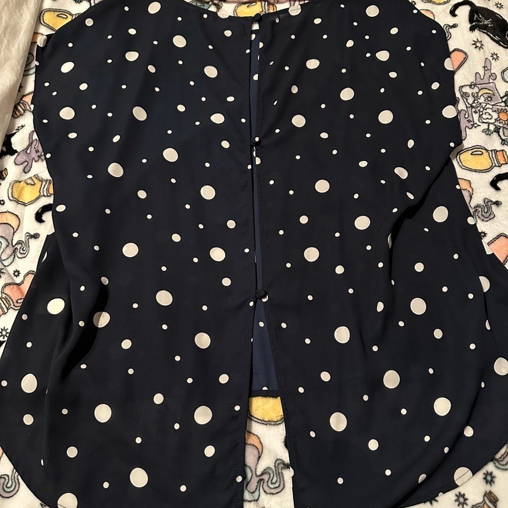 Torrid Dark Blue Top with White Dots - Picture 4 of 5
